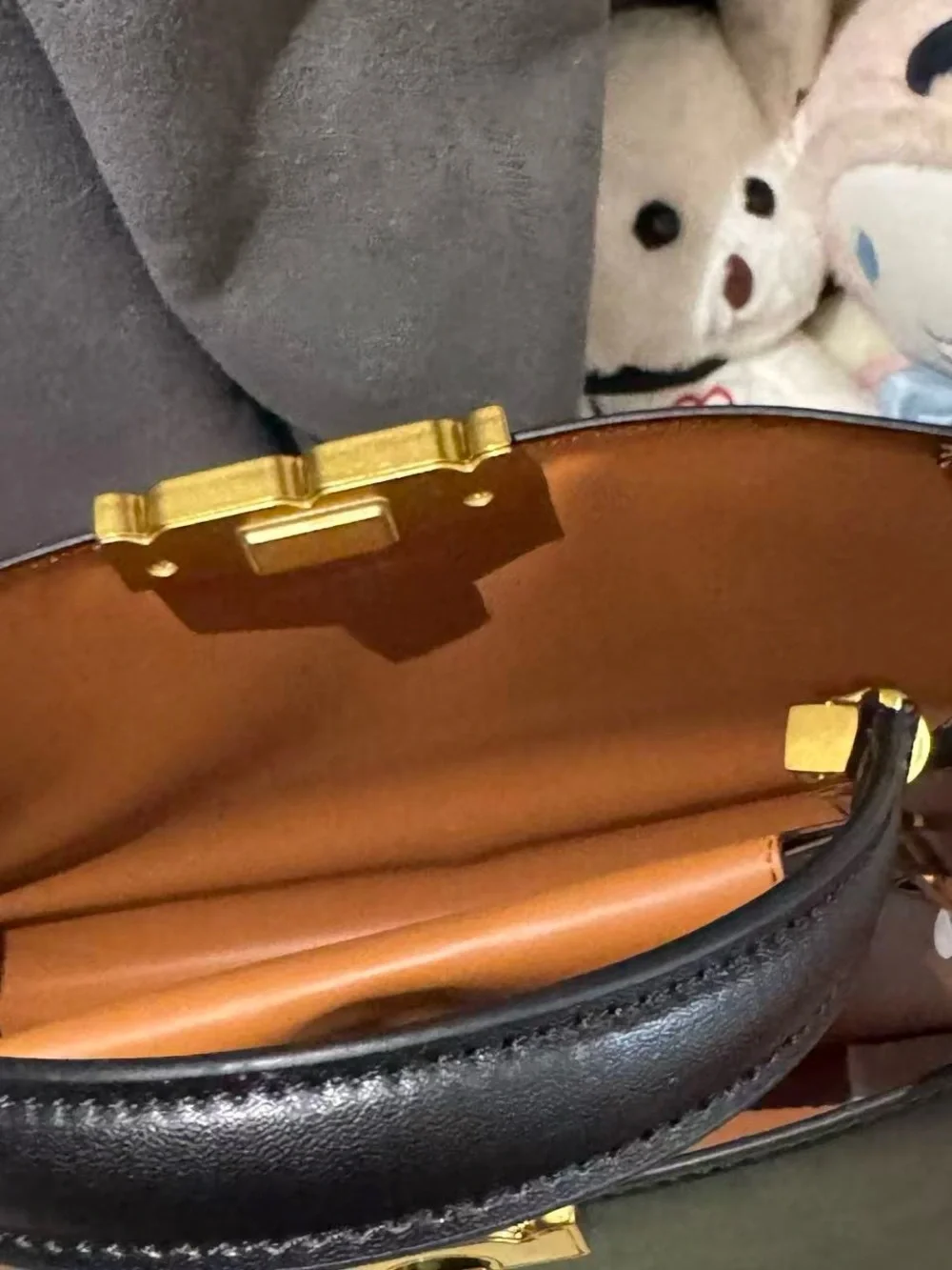 Tory Burch Black Leather Top-Handle Crossbody with Gold Logo
